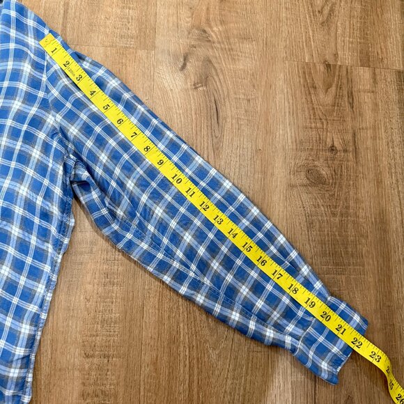 Frank & Eileen "Eileen" Button Down Shirt Blue White Plaid Modal Everyday M - Picture 8 of 8